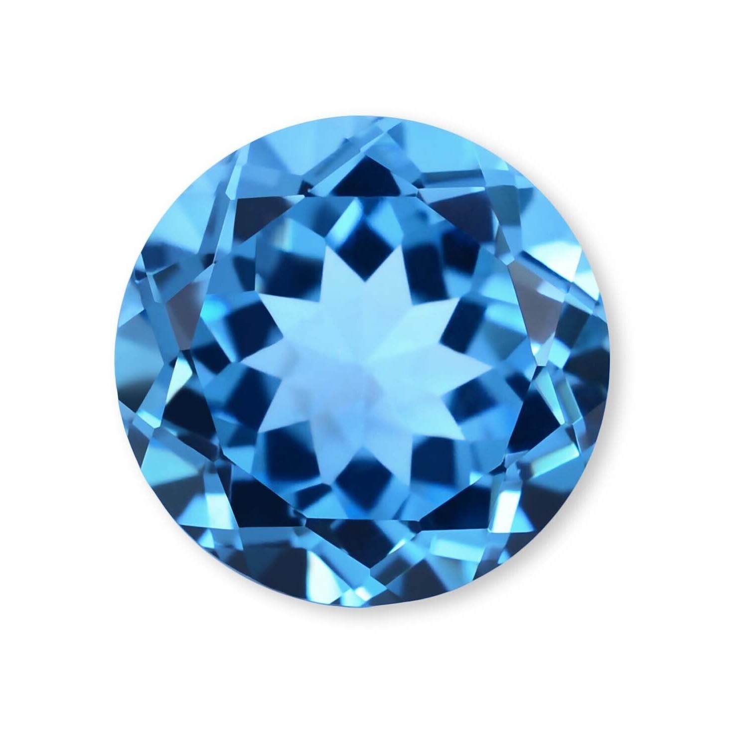 MAN MADE BLUE TOPAZ 9 MM ROUND CUT BEAUTIFUL COLOR AAA 