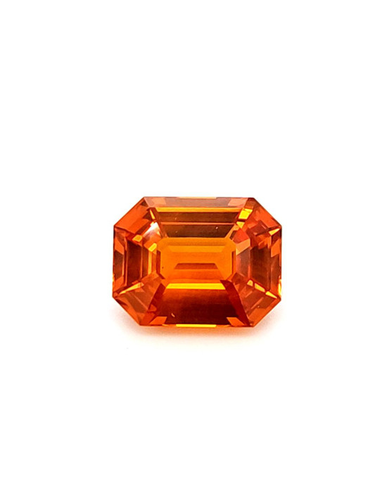 12.3X9.49MM EMERALD CUT ORANGE SRI LANKA SAPPHIRE 7.02CT