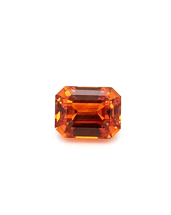 11.08X8.66MM EMERALD CUT ORANGE SRI LANKA SAPPHIRE 7.53CT