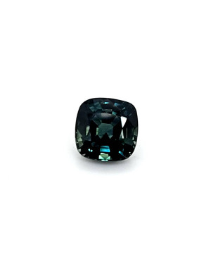 9.5X9.4MM ANTIQUE CUSHION TEAL MADAGASCAR SAPPHIRE 5.10CT