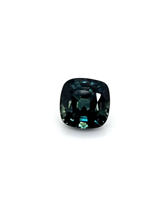 9.5X9.4MM ANTIQUE CUSHION TEAL MADAGASCAR SAPPHIRE 5.10CT