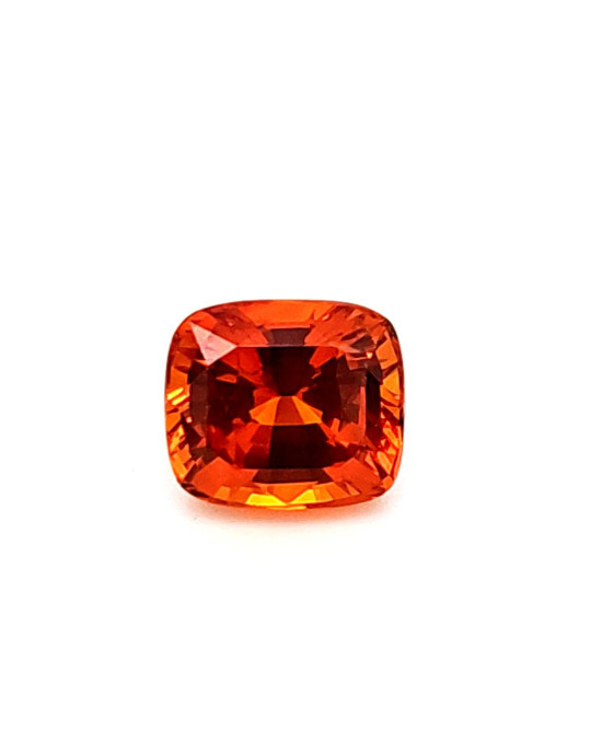 8.11X7.09MM ANTIQUE CUSHION ORANGE SRI LANKA SAPPHIRE 3.02CT