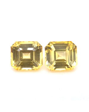 9.16X8.26MM EMERALD CUT YELLOW SRI LANKA SAPPHIRE 8.13CT
