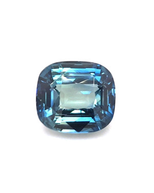 10.2X9.3MM ANTIQUE CUSHION TEAL MADAGASCAR SAPPHIRE 6.06CT