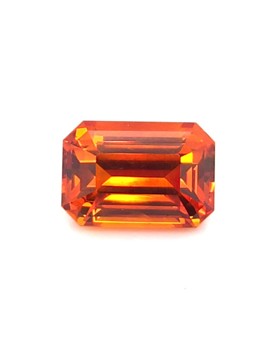11.2X7.7MM EMERALD CUT ORANGE SRI LANKA SAPPHIRE 5.50CT