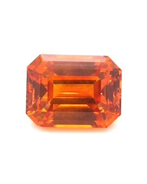 11.7X8.94MM EMERALD CUT ORANGE SRI LANKA SAPPHIRE 7.64CT