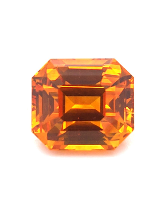 11.85X10.63MM EMERALD CUT ORANGE MOZAMBIQUE SAPPHIRE 10.09CT