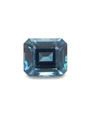 8.7X7.6MM EMERALD CUT TEAL MADAGASCAR SAPPHIRE 4.07CT