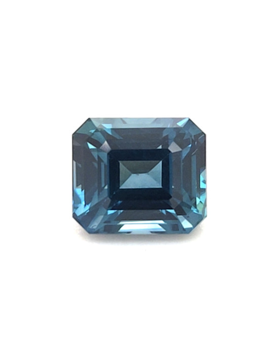 8.7X7.6MM EMERALD CUT TEAL MADAGASCAR SAPPHIRE 4.07CT