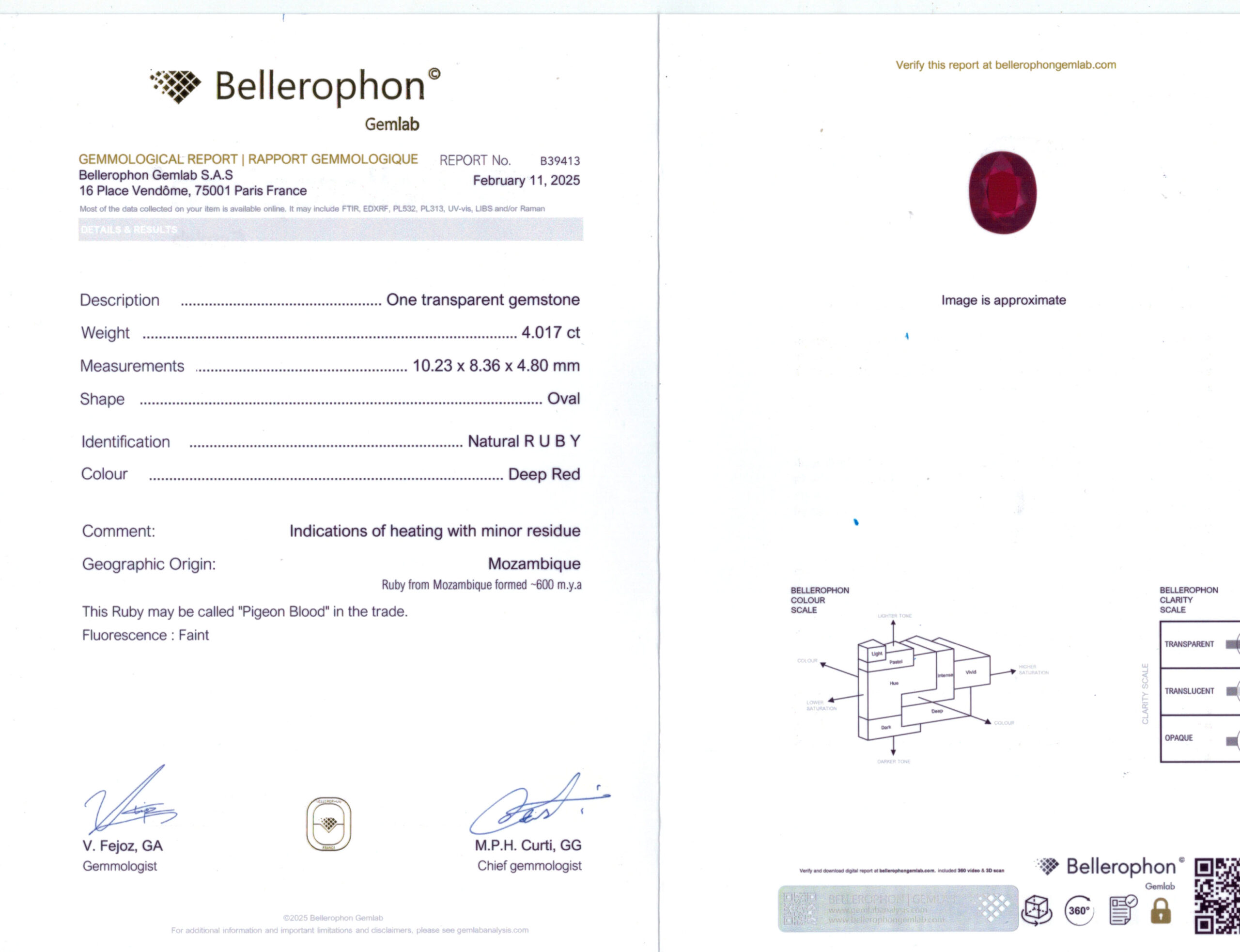 10.23X8.36MM OVAL  MOZAMBIQUE RUBY 4.01CT